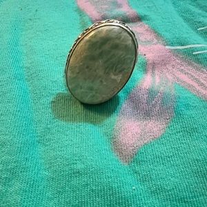 Just in- sterling silver statement ring with amazonite